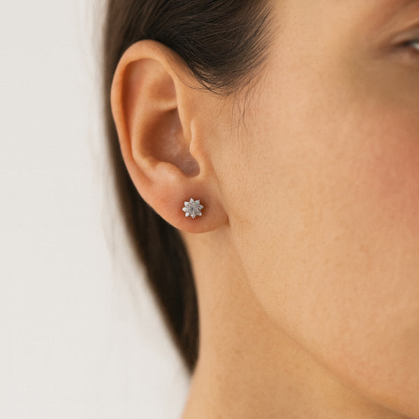 PENDIENTES ROSETA DIAMANTES CREADOS COLECCION ASTRA
