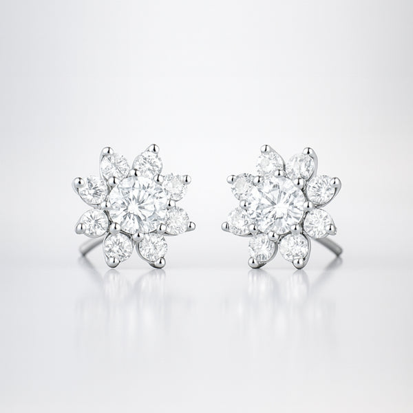 PENDIENTES ROSETA DIAMANTES CREADOS COLECCION ASTRA