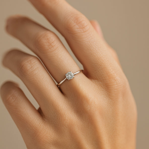 ANILLO SOLITARIO DIAMANTE CREADO 0.50 QUILATES COLECCION ASTRA
