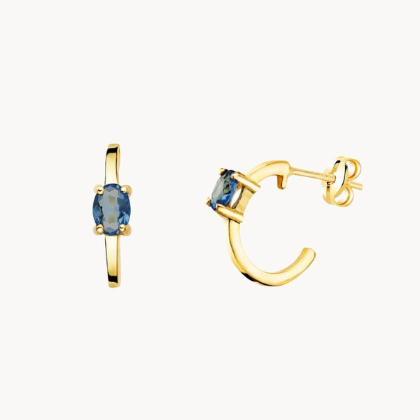 Aros Oro 18kt con aguamarina Frida