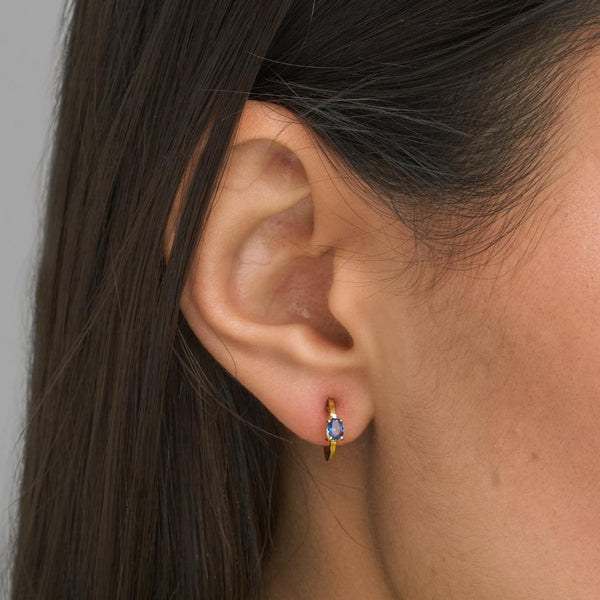 Aros Oro 18kt con aguamarina Frida