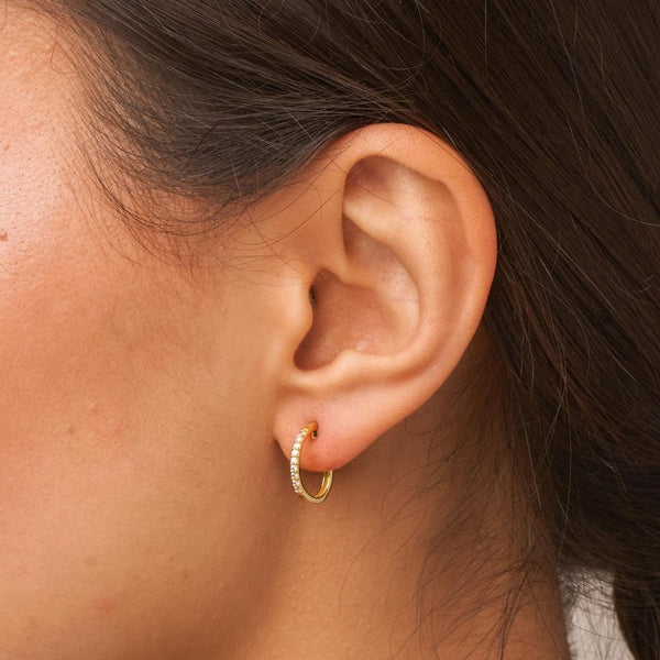 Aros Oro 18kt circonitas Justina