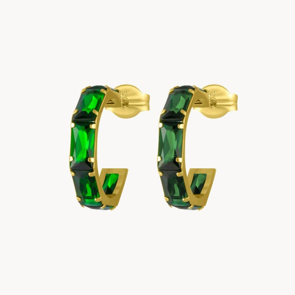 Aros Oro 18kt circonitas verdes Lucia