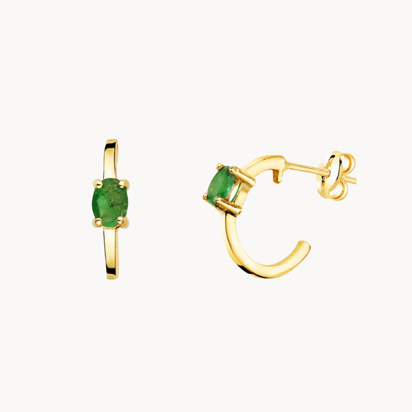 Aros Oro 18kt con esmeralda Frida