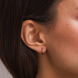 Aros Oro 18kt y esmeralda Frida