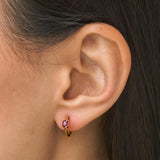 Aros Oro 18kt y rubi Frida