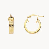 GREEK PATTERN HOOP EARRINGS 14MM