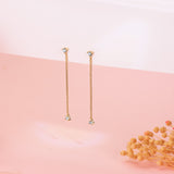 Pendientes Oro 18kt cadena y circonitas Irune