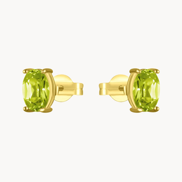 Pendientes Oro 18kt con olivino oval Lois