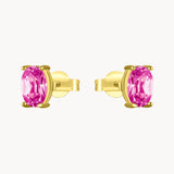 Pendientes Oro 18kt con topacios rosas oval Lois