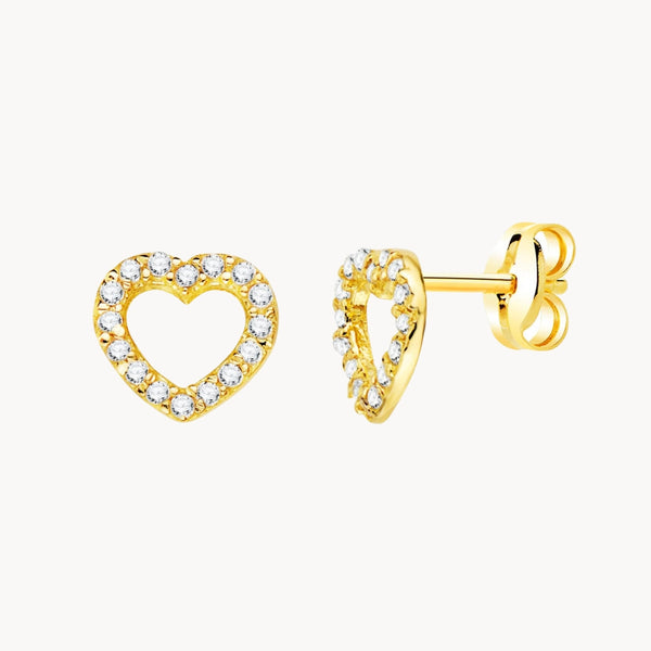 Pendientes corazón con circonitas