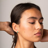 Pendientes de Oro 18kt esmeralda oval Ivy