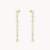 Pendientes Oro 9 kilates largos con circonitas Odila