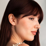 Pendientes Oro 18 kilates con luna y diamantes Eve