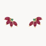 Pendientes Oro 18kt con rubies y esmeralda Asteria