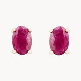 Pendientes Oro 18kt rubi oval Ivy