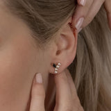 Pendientes Oro 18kt trepadores con circonitas y zafiros Gemina