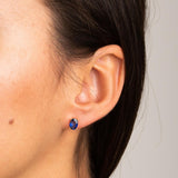 Pendientes de Oro 18kt zafiro oval Ivy