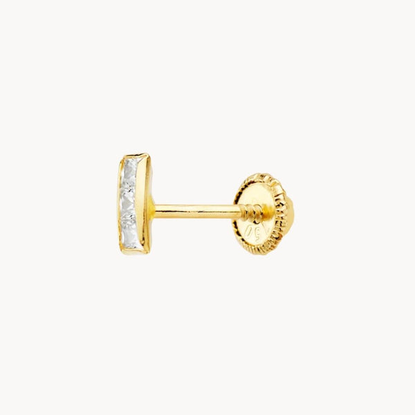 Piercing oreja Oro 18kt barrita bocel con circonita Bruna