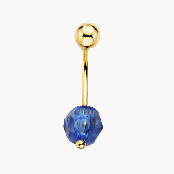 Piercing ombligo Oro 18kt bola azul Ula