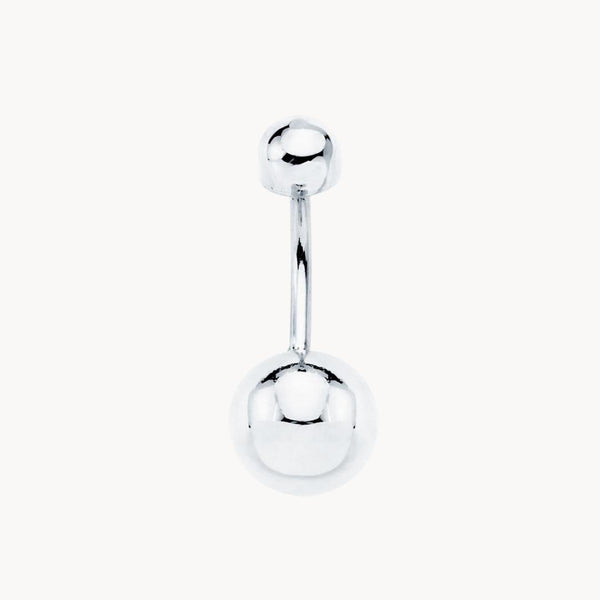 Piercing ombligo Oro blanco 18kt bola lisa Noa