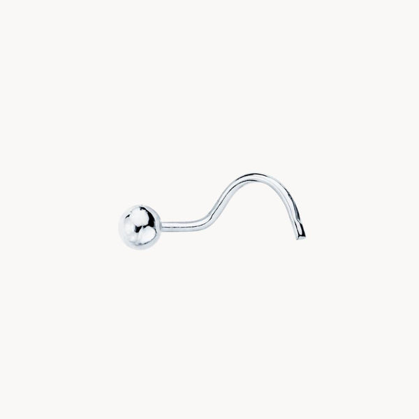 Piercing nariz Oro blanco 18kt bola lisa Sigrid