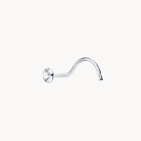 Piercing nariz Oro blanco 18kt circonita en chaton Olivia
