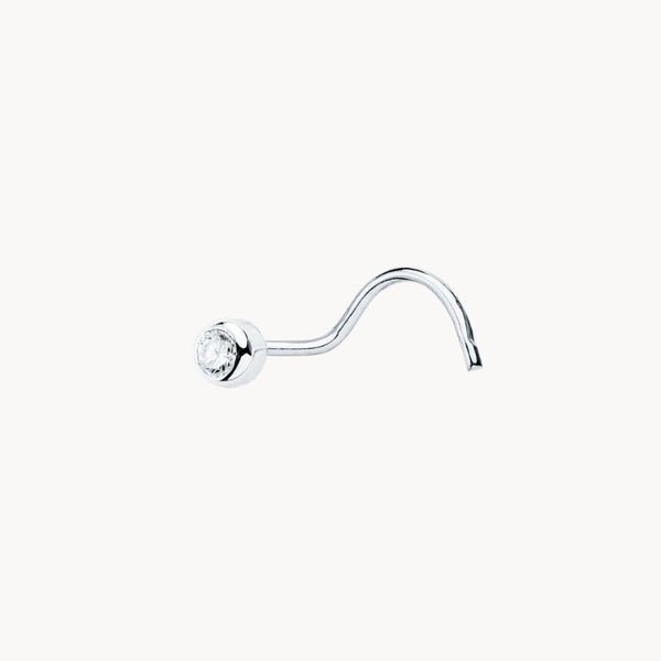 Piercing nariz Oro blanco 18kt circonita en chaton Pamela