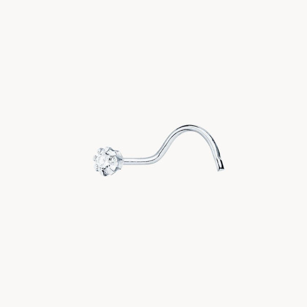 Piercing nariz Oro blanco 18kt circonita en garras Naima