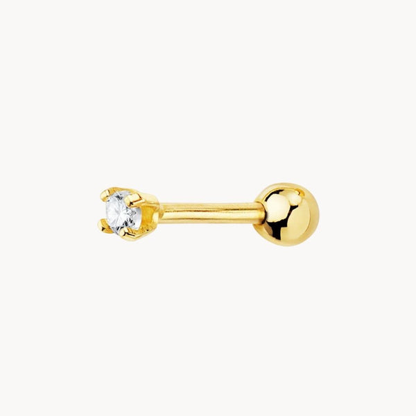 Piercing ceja Oro 18kt circonita en garras Xia