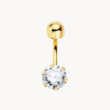 Piercing ombligo Oro 18kt circonitas con garras Dunia