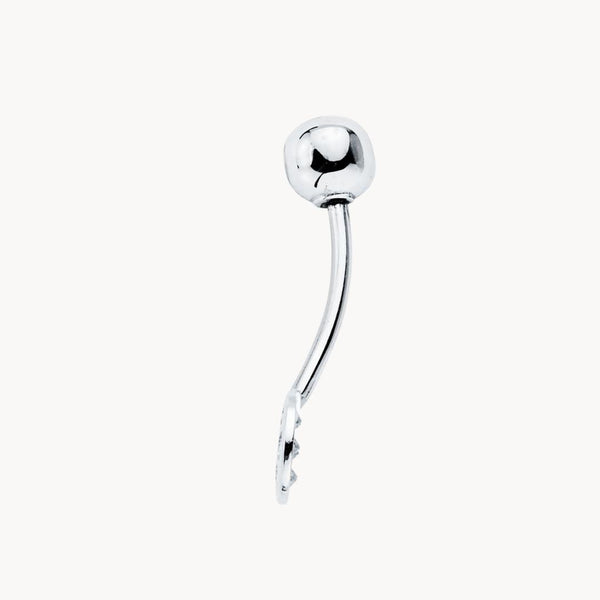 Piercing ombligo Oro blanco 18 kilates circulo con circonitas Cloe