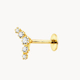 Piercing oreja Oro 18kt con circonitas en garra Ziva