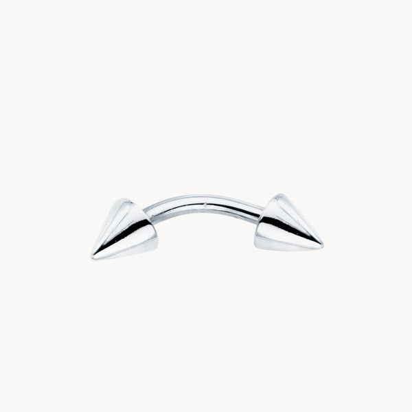 Piercing ceja Oro blanco 18kt con pinchos Ailen