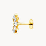 Piercing oreja Oro 18kt corona con circonitas Sofia