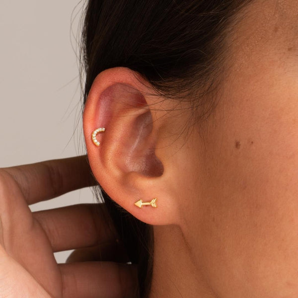 Piercing oreja Oro 18kt curvado circonitas Orana