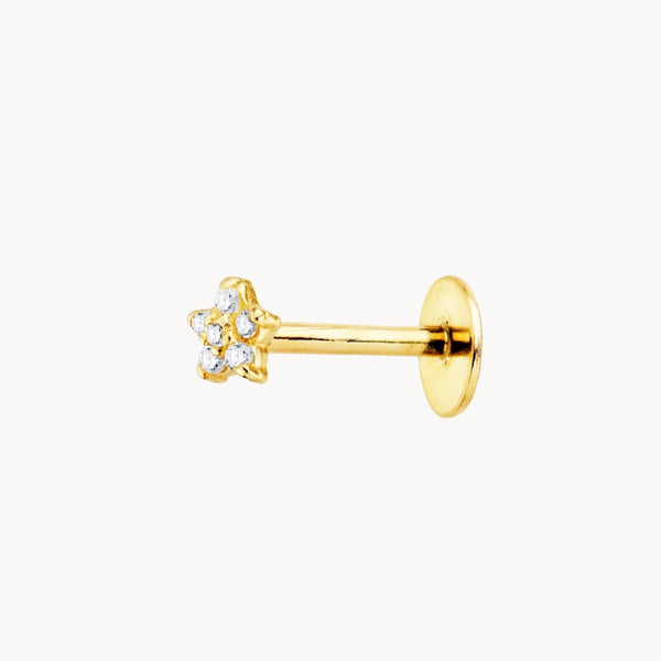 Piercing oreja Oro 18kt estrella con circonitas Femi