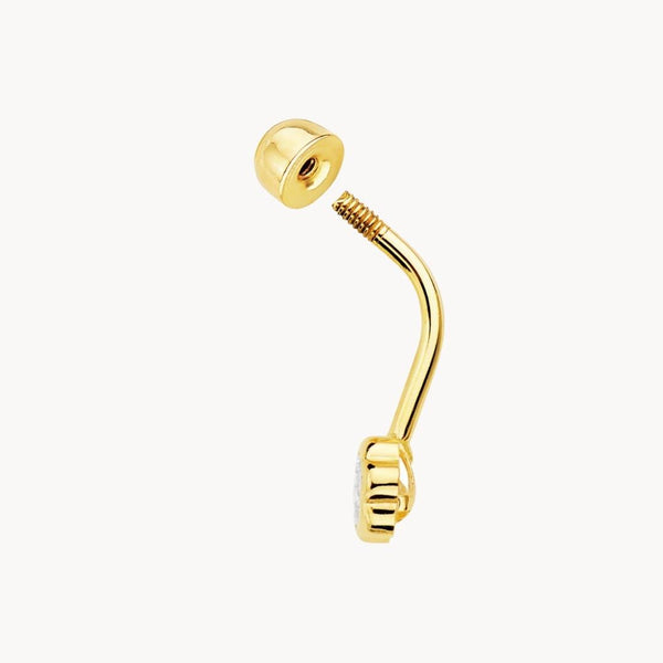 Piercing ombligo Oro 18kt flor circonita Gilda