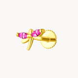 Piercing oreja Oro 18kt libelula con circonita rosa Aine