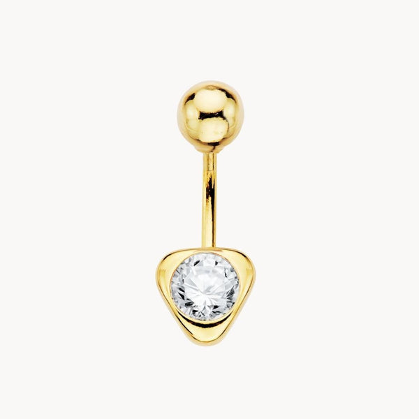 Piercing ombligo Oro 18kt triangulo chaton con circonita Brenda