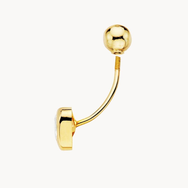 Piercing ombligo Oro 18 kilates triangulo chaton con circonita Brenda