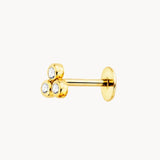 Piercing oreja Oro 18kt triangulo con circonitas Deka