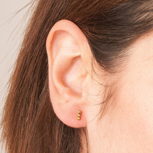 Piercing oreja Oro 18kt trio bolas lisas Sabela