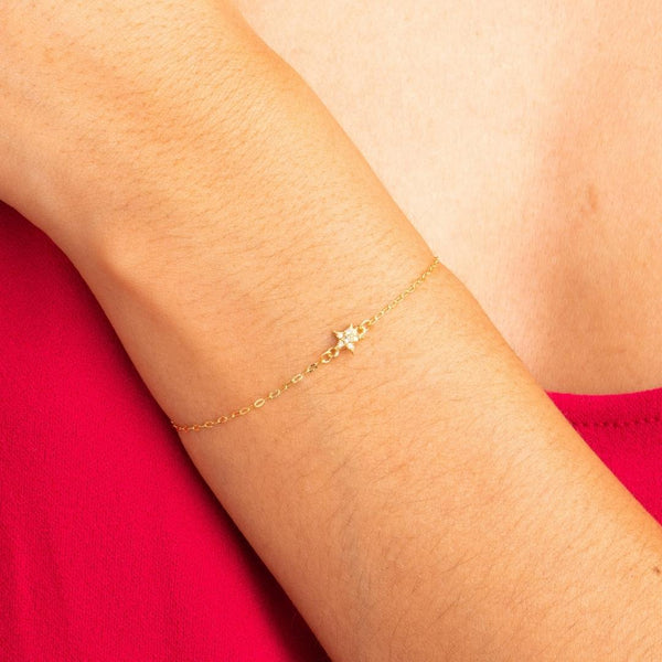 Pulsera Oro 18kt con estrella diamantes Valeria