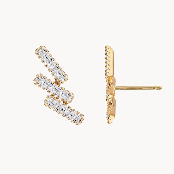 Pendientes Oro 18 kilates barras con circonitas Alice