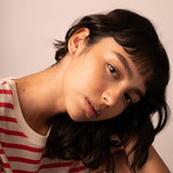 Pendientes Oro 18 kilates carril con circonitas color Thais