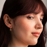 Pendientes Oro 18 kilates circulo con circonitas color Galia