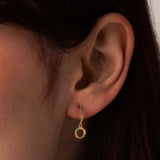 Pendientes Oro 18 kilates circulo circonitas color Galia