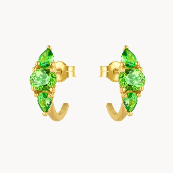 Pendientes Oro 18 kilates con granates tsavoritas egle
