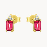 Pendientes Oro 18 kilates topacio rosa y diamantes Briseida